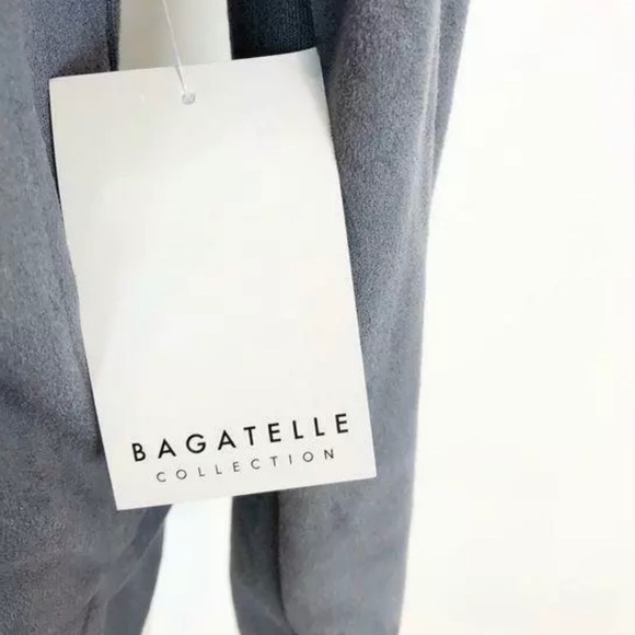 NWT BAGATELLE GRAY FAUX VEGAN SUEDE MOTO STYLE JACKET - Picture 3 of 6